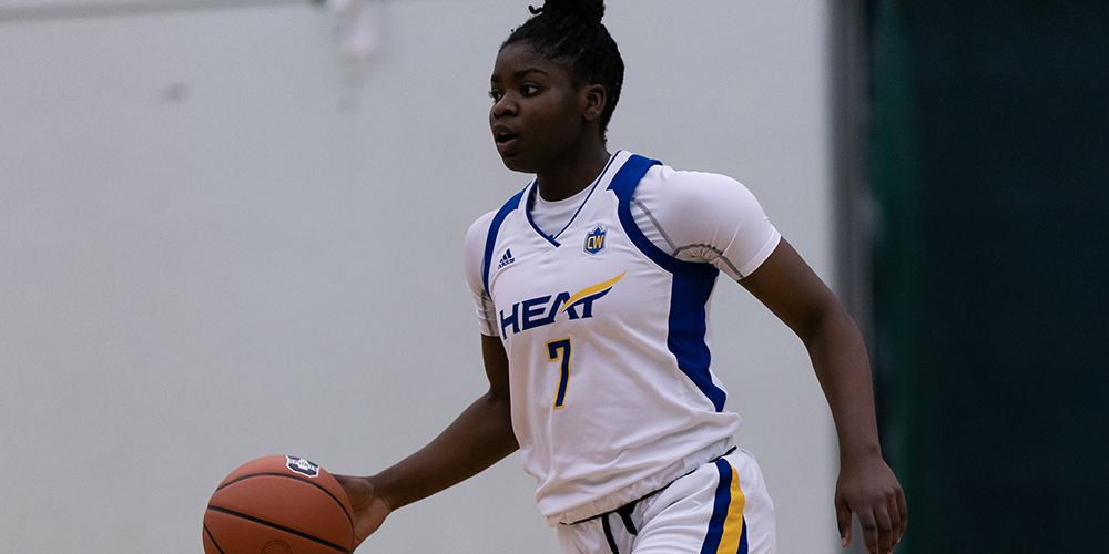 Basketball player at Women's UBCO Heat game