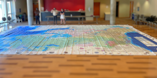 Image of the enormous Indigenous territories map that will be used at the workshop