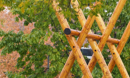 Photograph of the Story Poles at UBC Okanagan