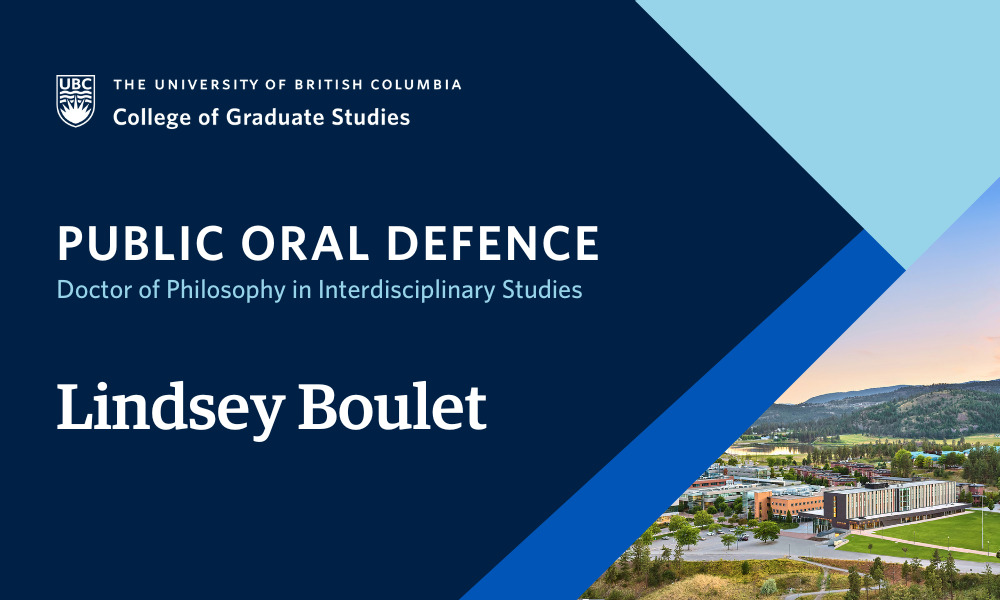 Graphic for Lindsey Boulet's Dissertation Defence