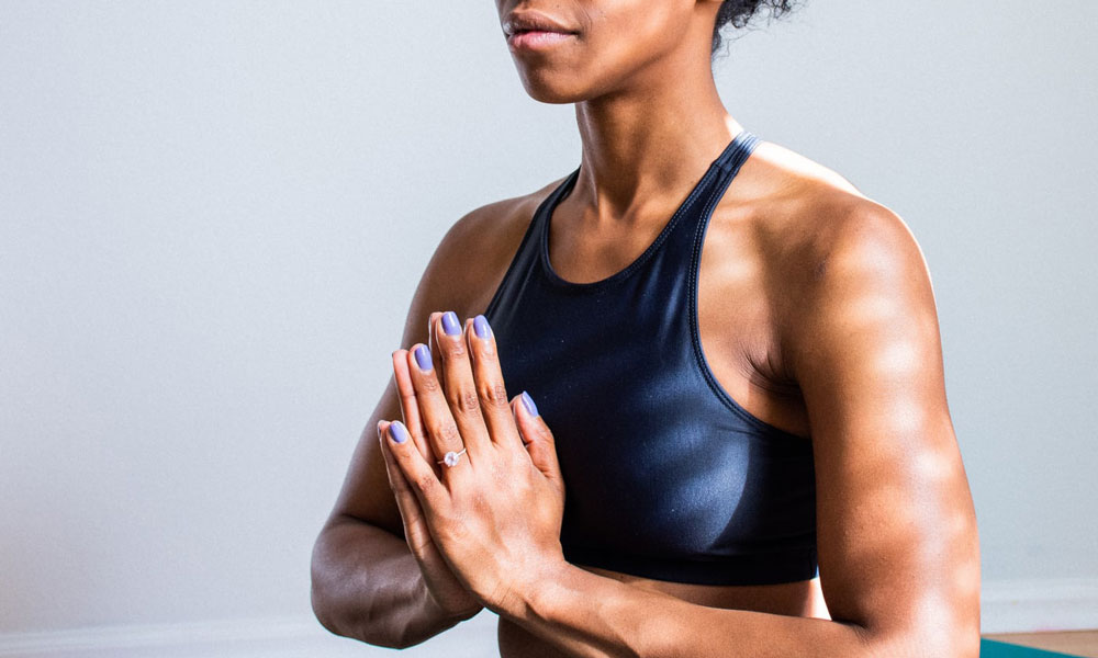 Women In The Prayer Pose