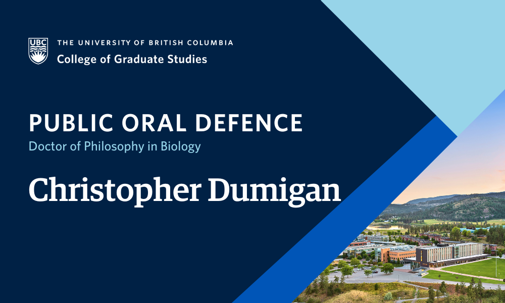 Christopher Dumigan will defend their dissertation.